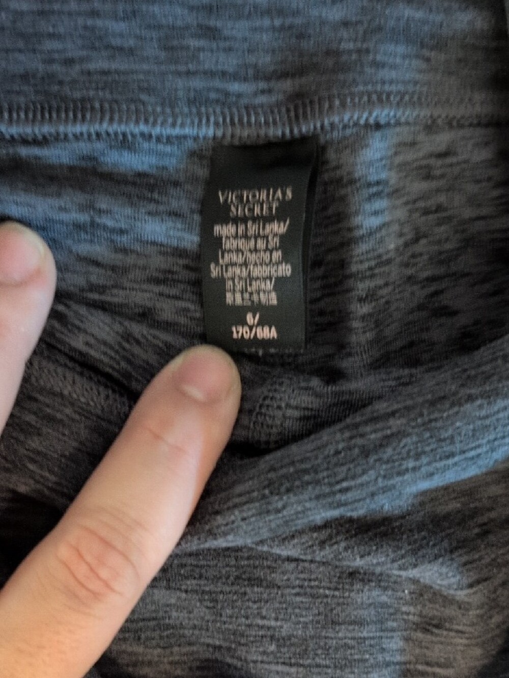 EUC Victoria's Secret Dark Charcoal Heather High-Waist Leggings Size 6 - Picture 2 of 4